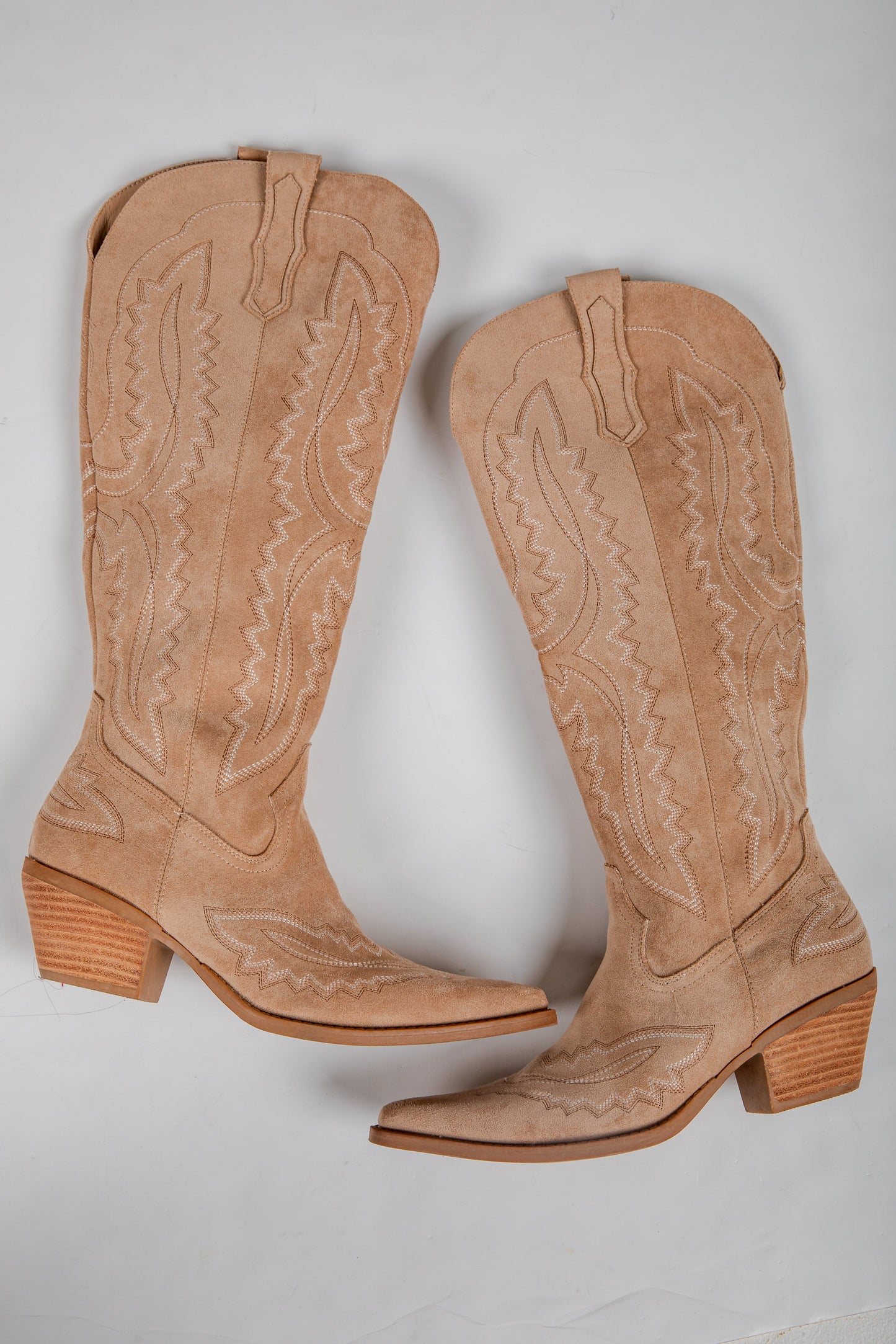 Staying Put Beige Western Boots