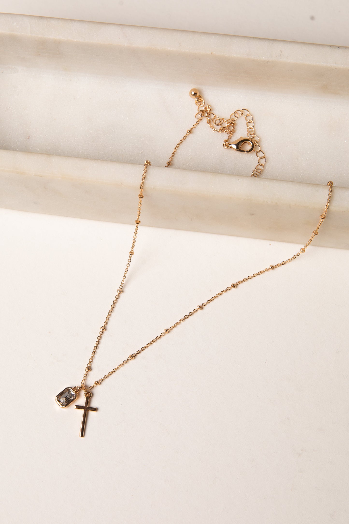 Elle Gold Cross Charm Necklace