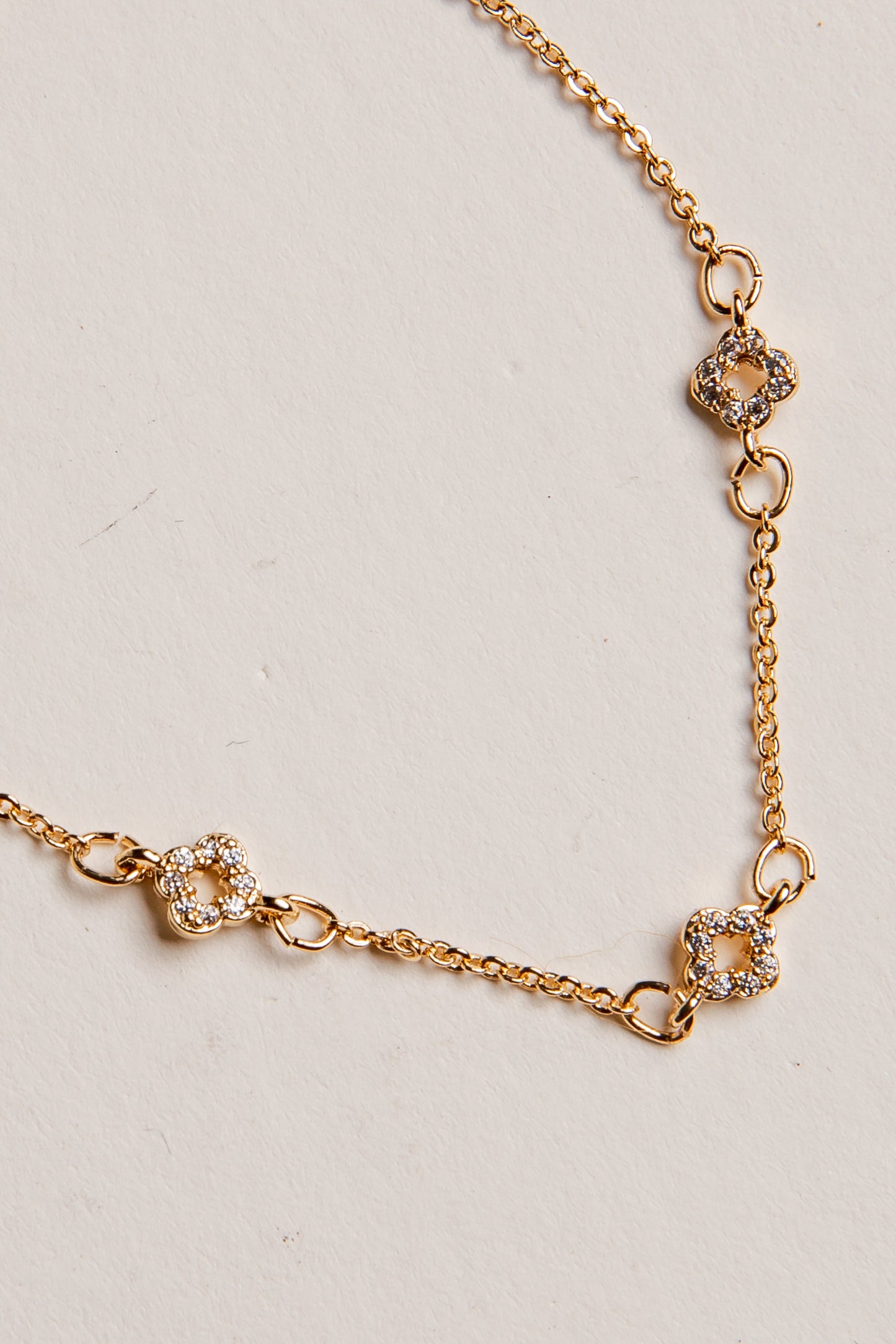 Hailey Gold Rhinestone Charm Bracelet