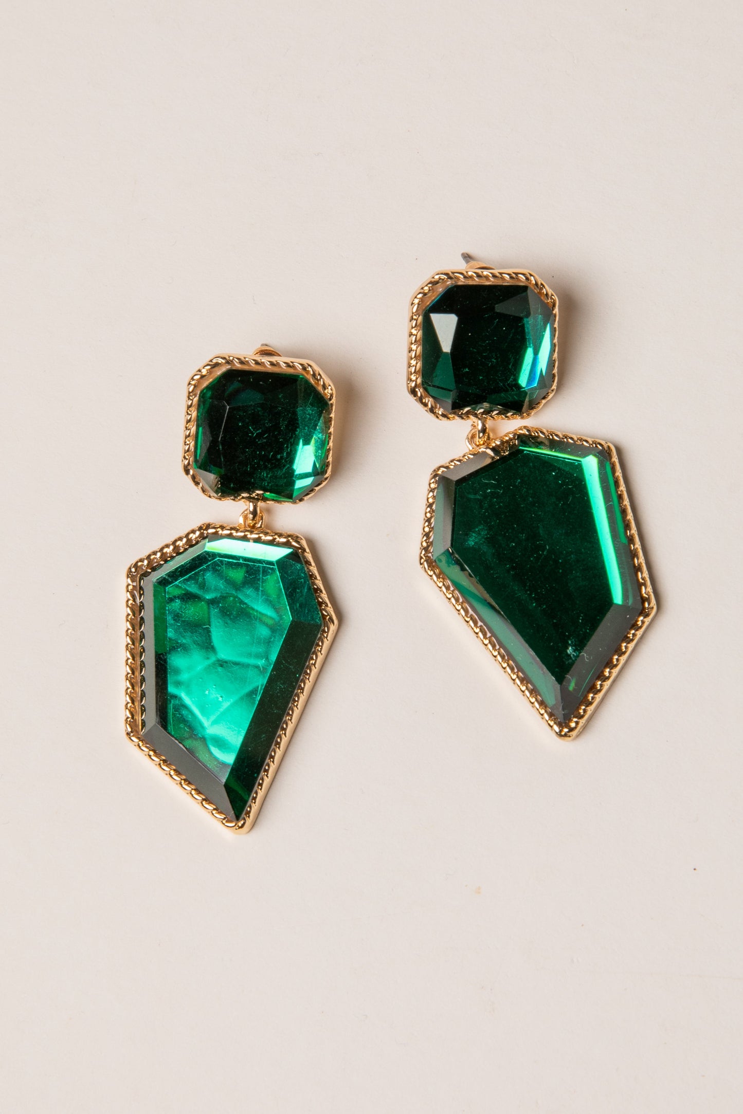 Ashley Green Gemstone Statement Earrings