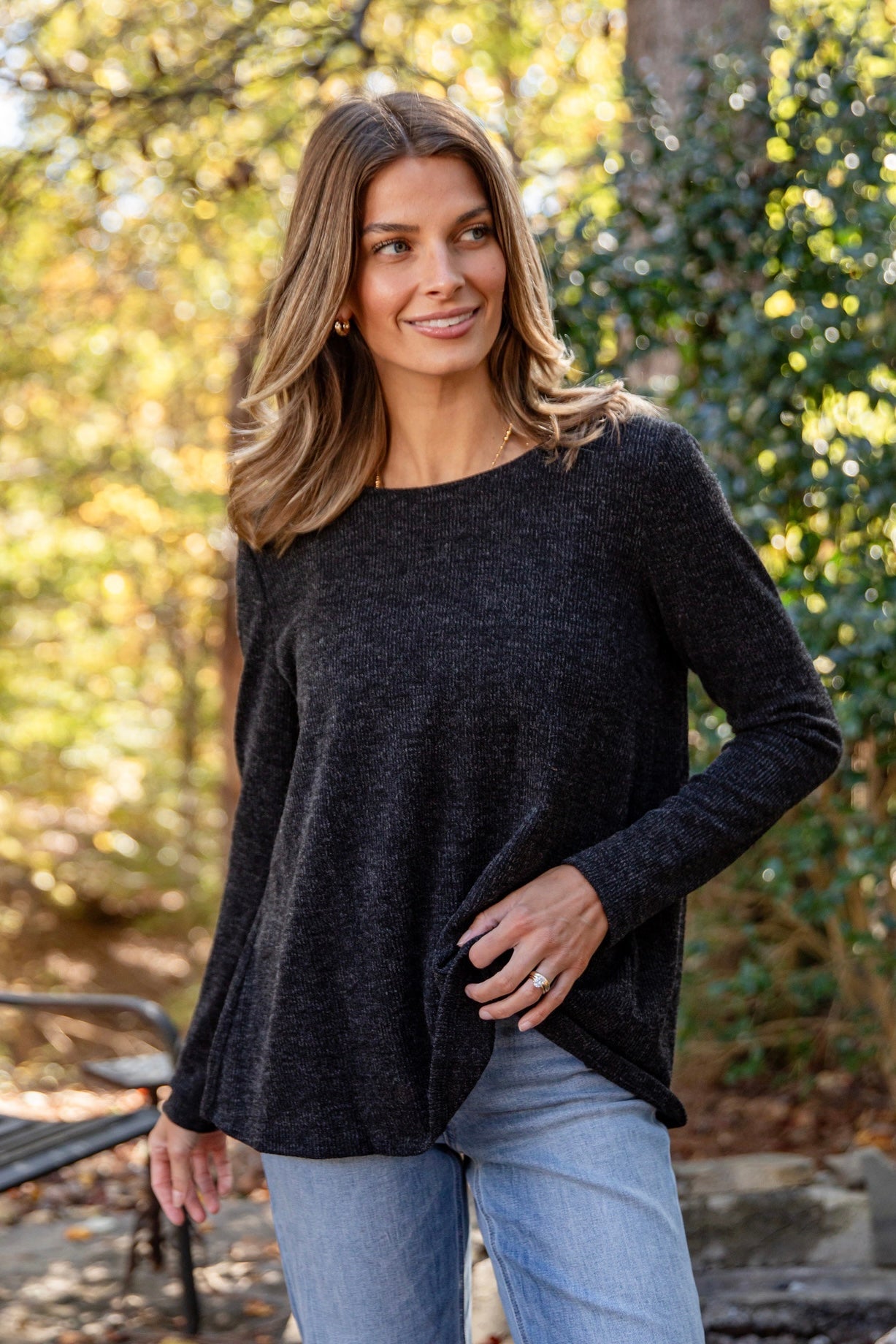 Undeniably Cute Black Knit Tie-Back Top - DU DEAL