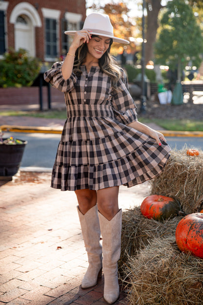 Don't Think Twice Plaid Mini Dress