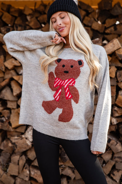 Beary Merry Christmas Heather Grey Sweater