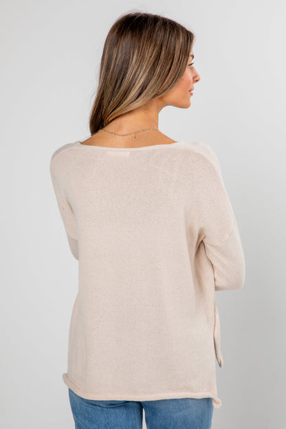 Beige Merry Sweater - DOORBUSTER