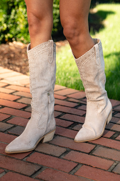 Set The Tone Beige Western Boots