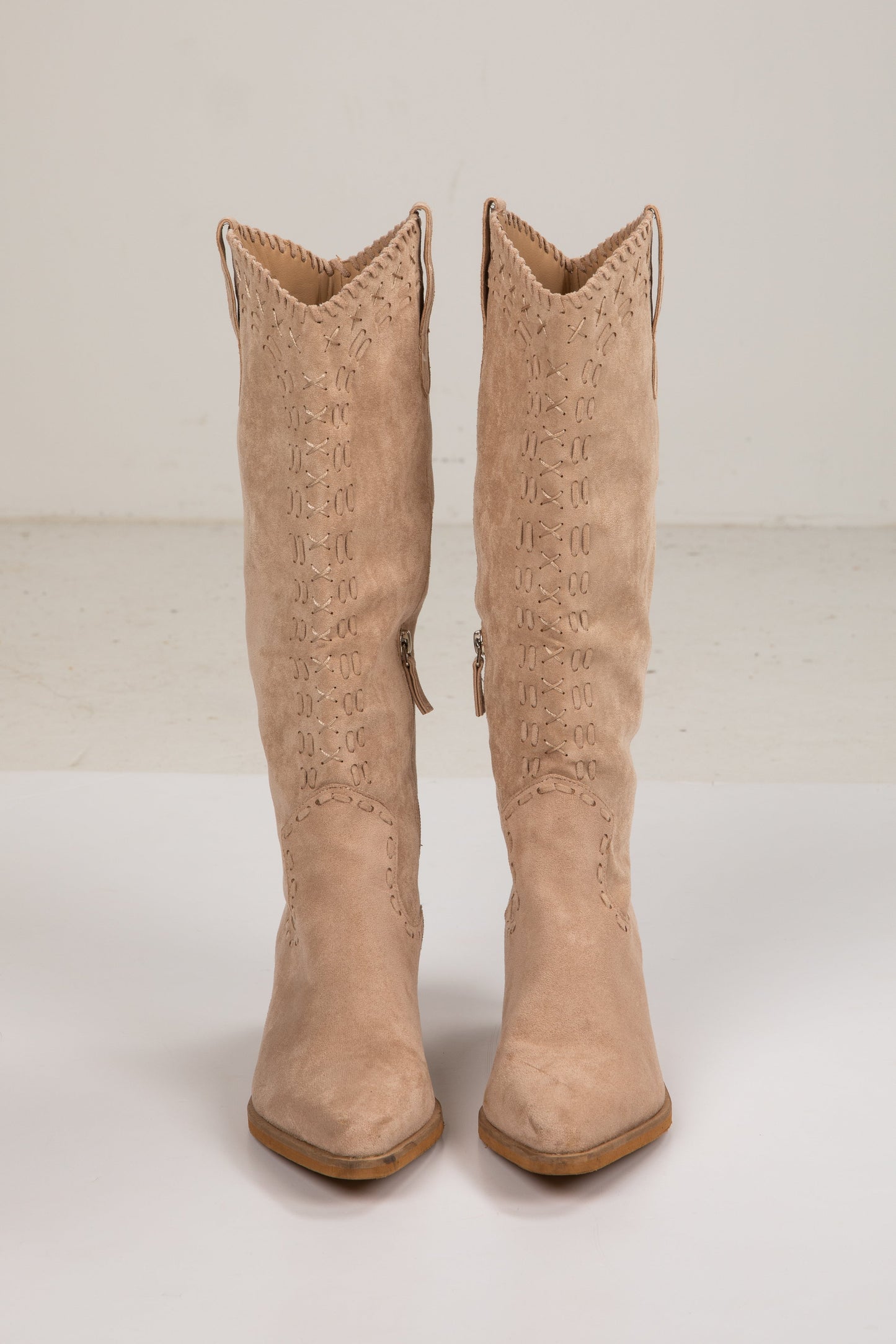 Set The Tone Beige Western Boots