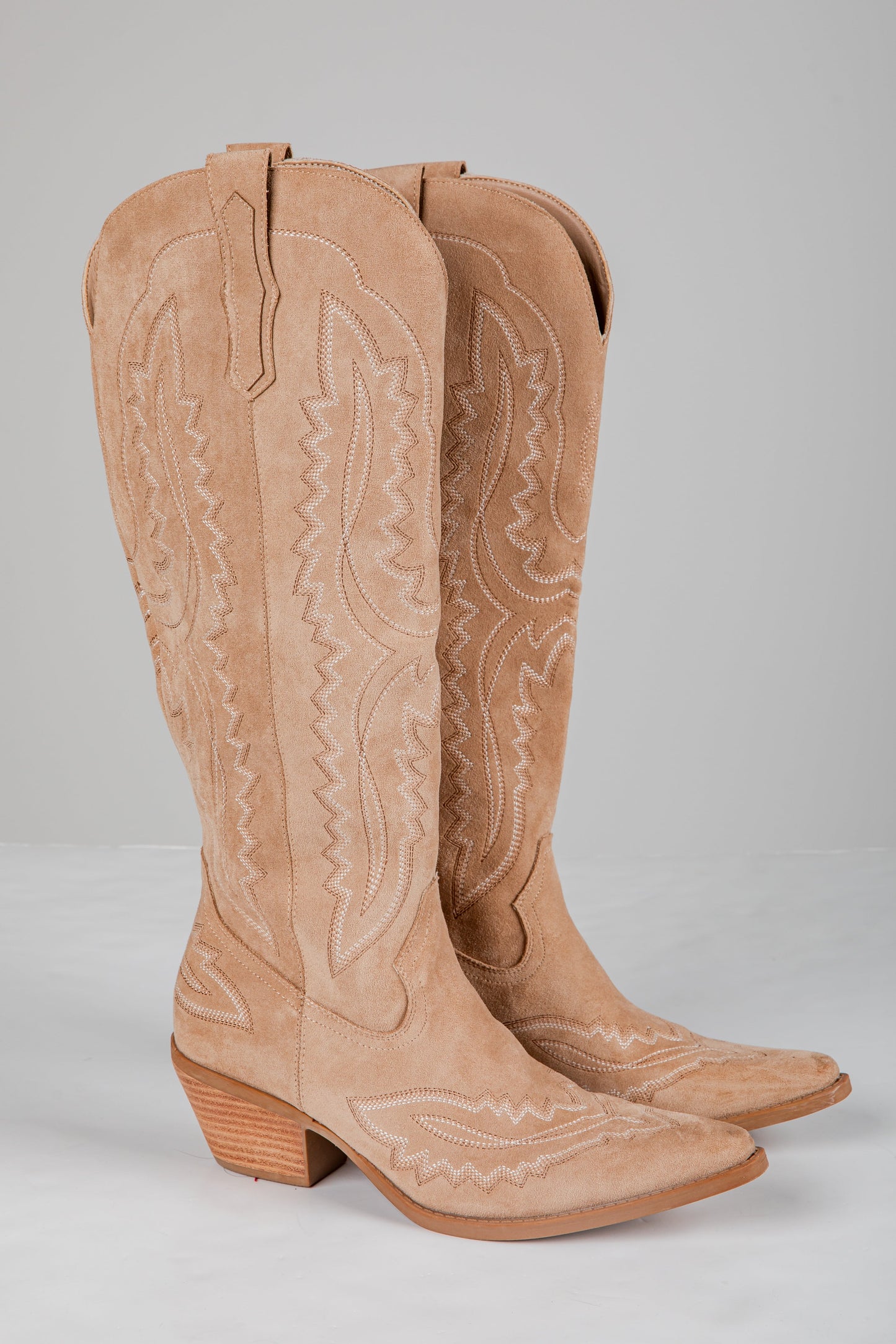 Staying Put Beige Western Boots