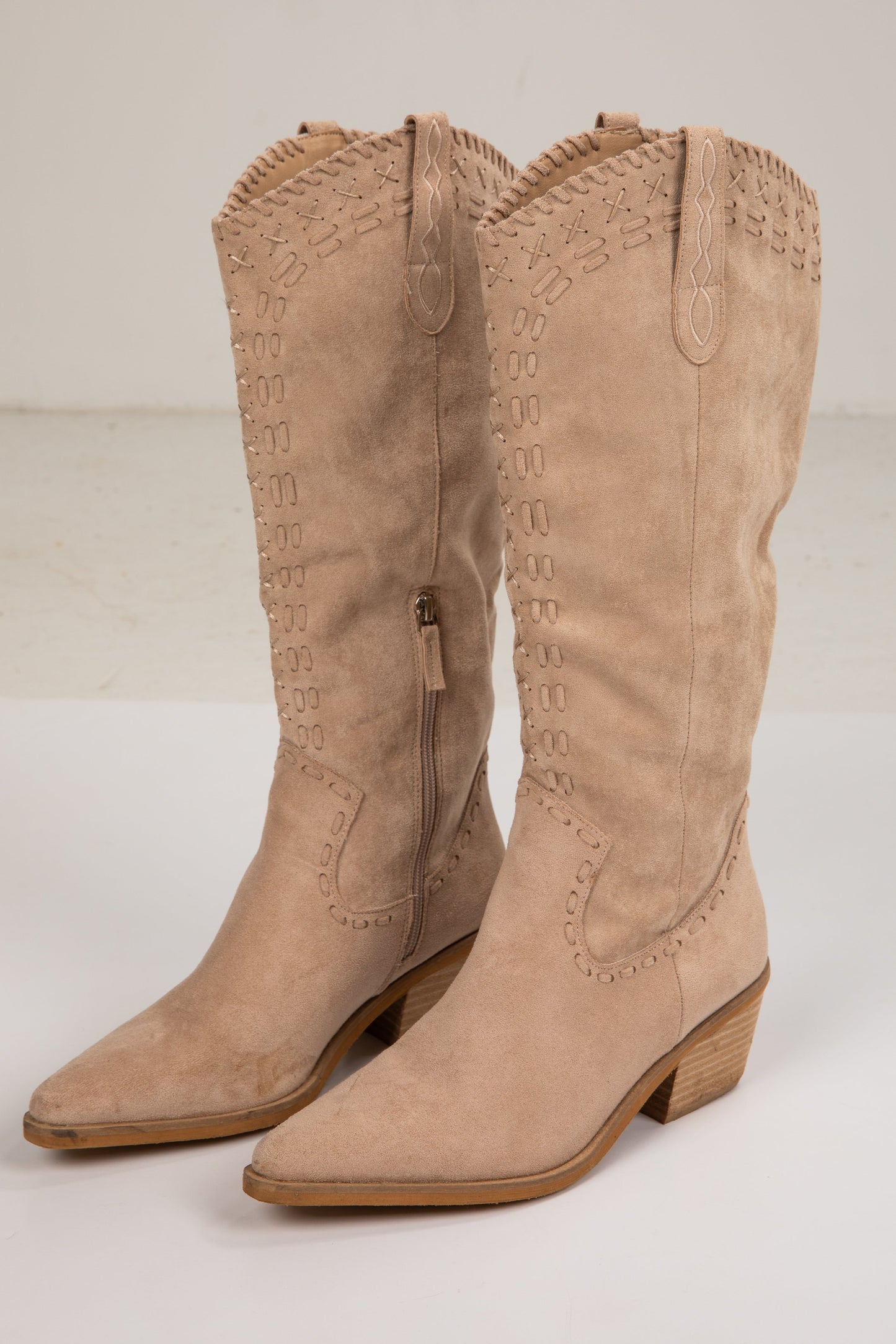 Set The Tone Beige Western Boots