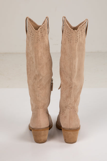 Set The Tone Beige Western Boots