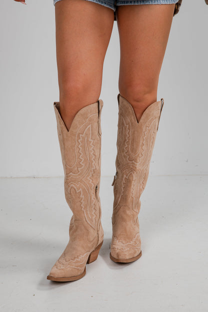 Staying Put Beige Western Boots
