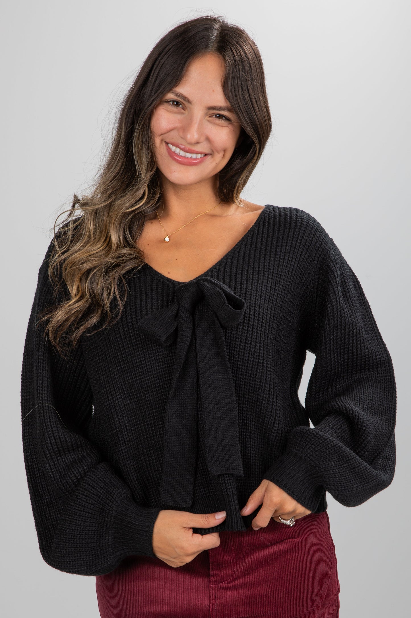 Cozy Sweetness Bow Sweater - DU DEAL