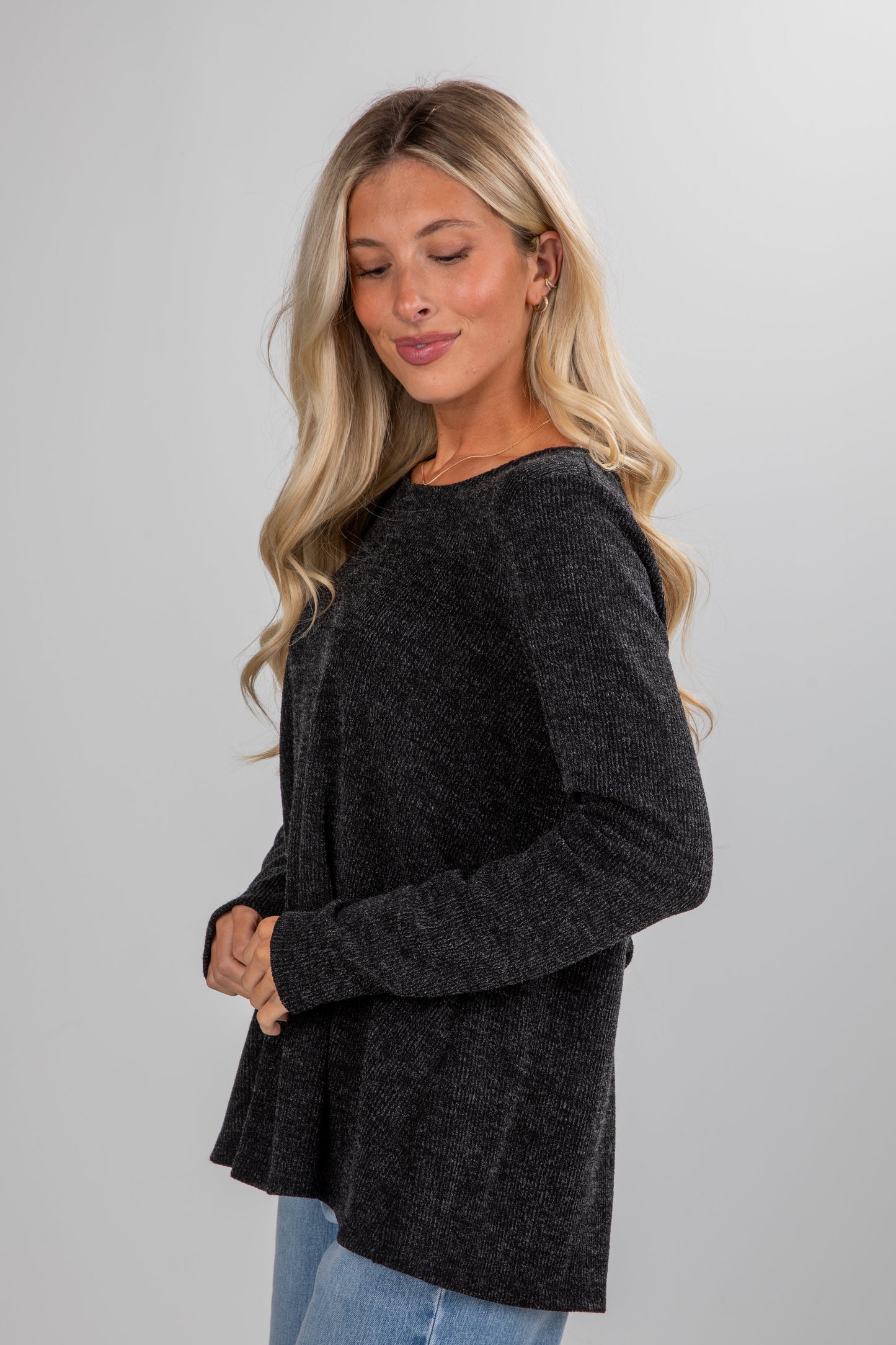 Undeniably Cute Black Knit Tie-Back Top - DU DEAL