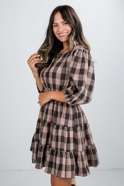 Don't Think Twice Plaid Mini Dress