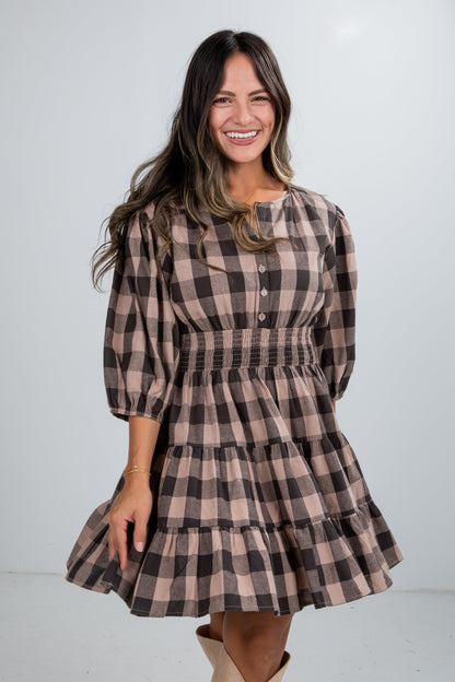 Don't Think Twice Plaid Mini Dress