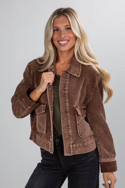 Style Expedition Brown Corduroy Jacket - DU DEAL