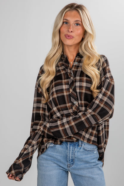 Changing Leaves Brown Plaid Flannel