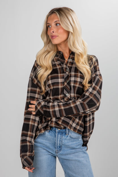 Changing Leaves Brown Plaid Flannel