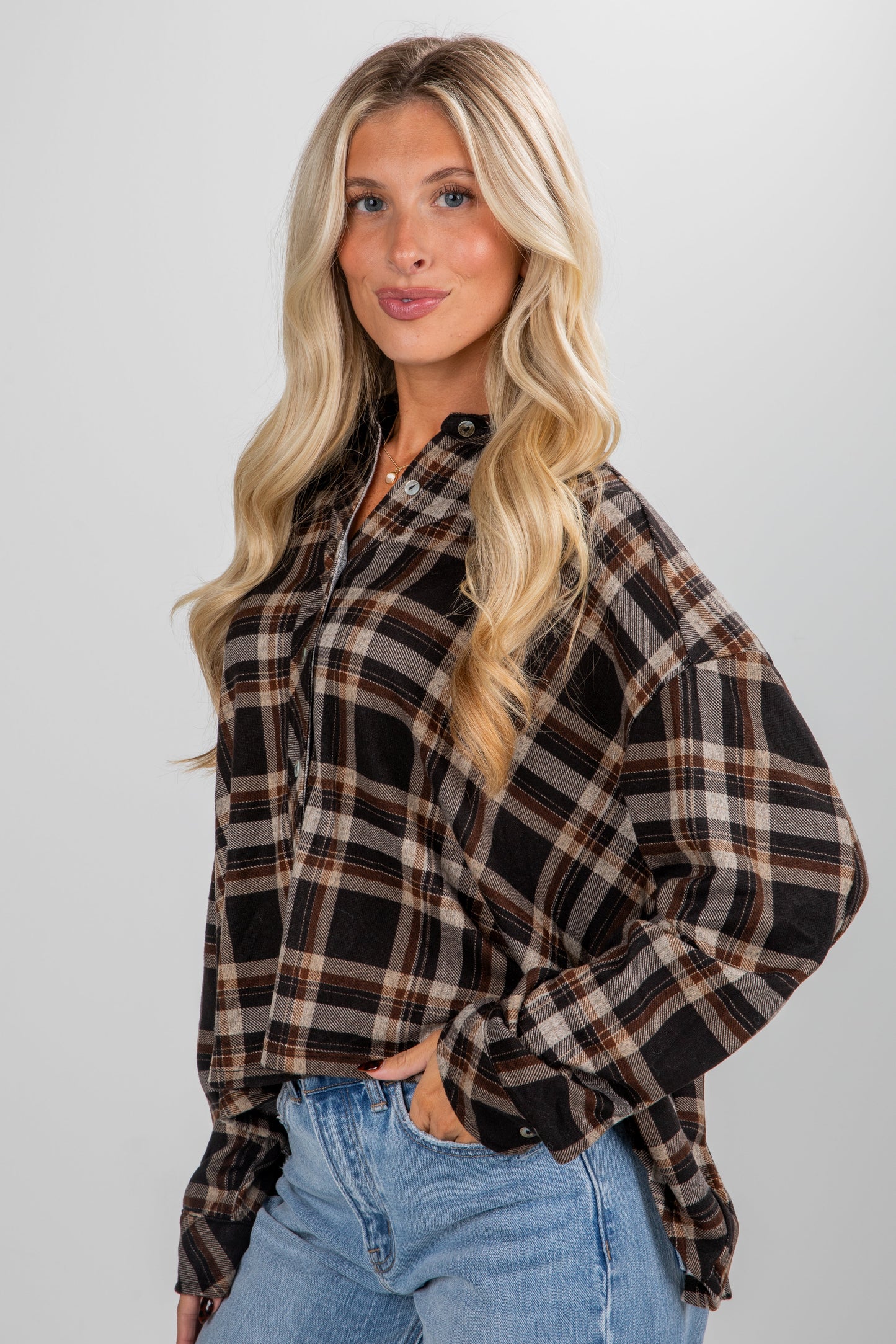 Changing Leaves Brown Plaid Flannel