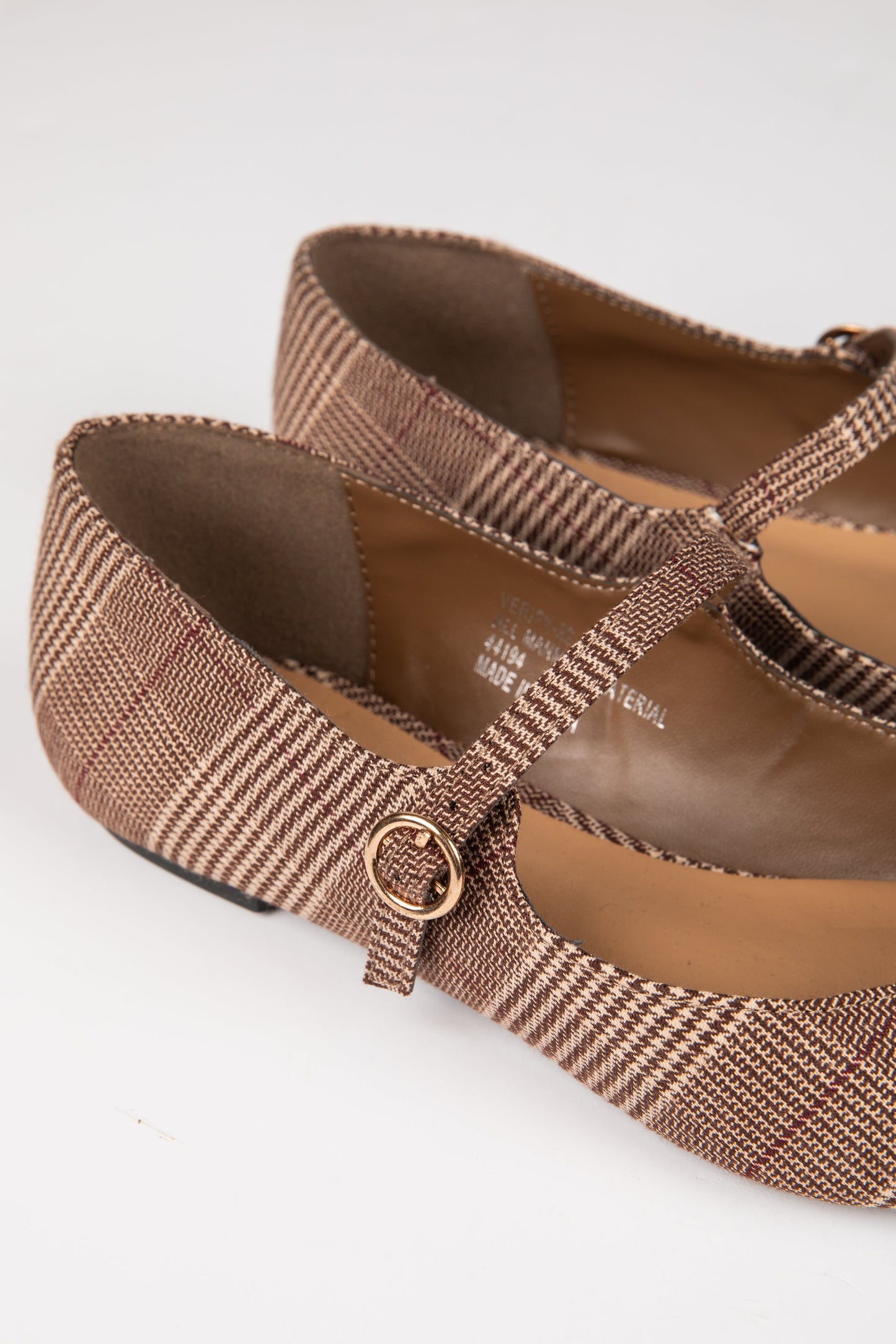 Take Notes Brown Plaid Flats