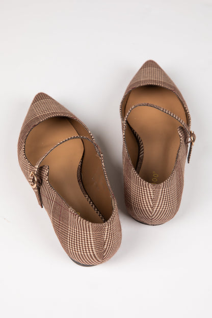 Take Notes Brown Plaid Flats