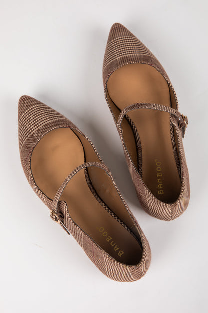 Take Notes Brown Plaid Flats