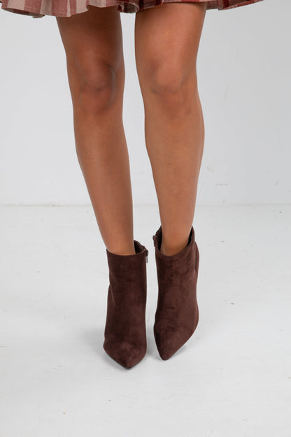 Point Of View Brown Suede Booties