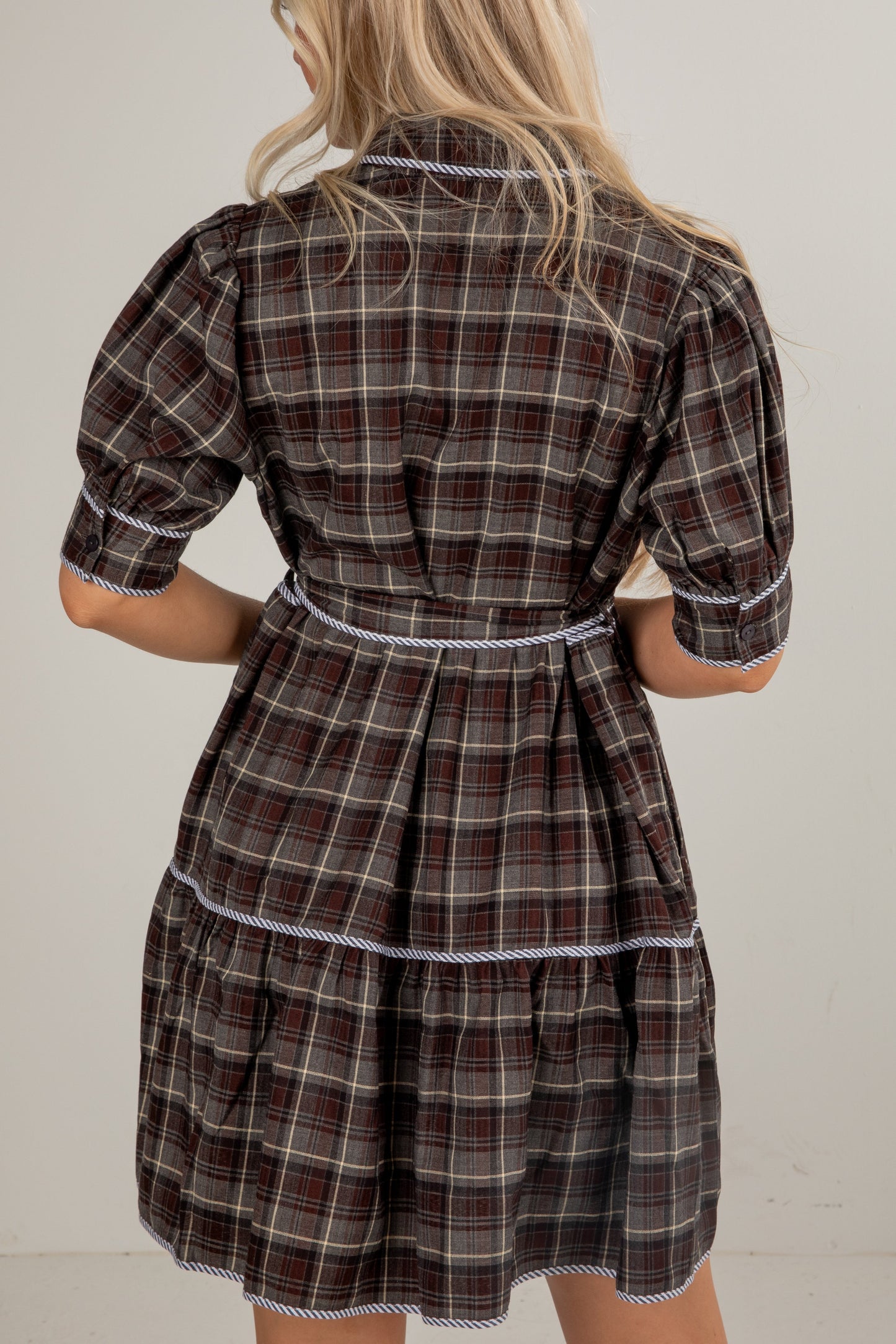 Showing You My Best Charcoal Plaid Mini Dress