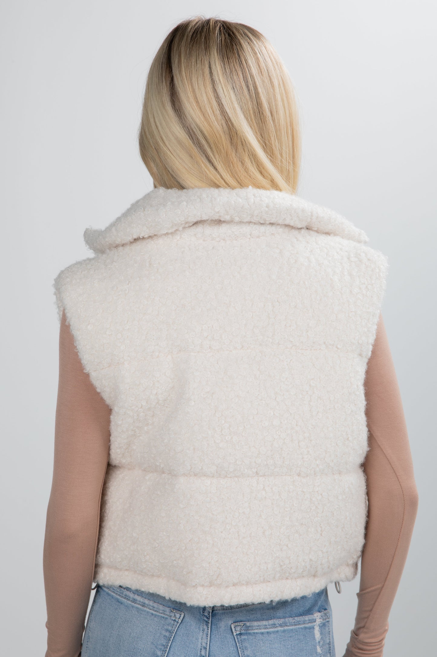 By The Campfire Cream Teddy Puffer Vest
