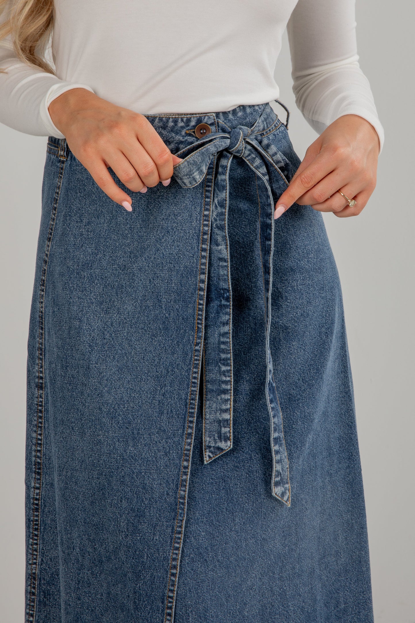 Believe What You See Denim Midi Skirt