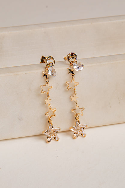 Wren Gold Star Drop Earrings