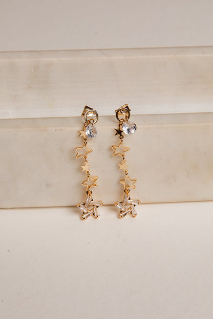 Wren Gold Star Drop Earrings