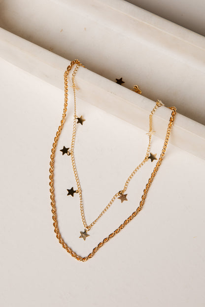 Brooklyn Gold Star Layered Chain Necklace