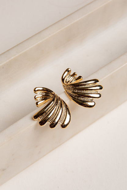 Alaina Gold Statement Stud Earrings