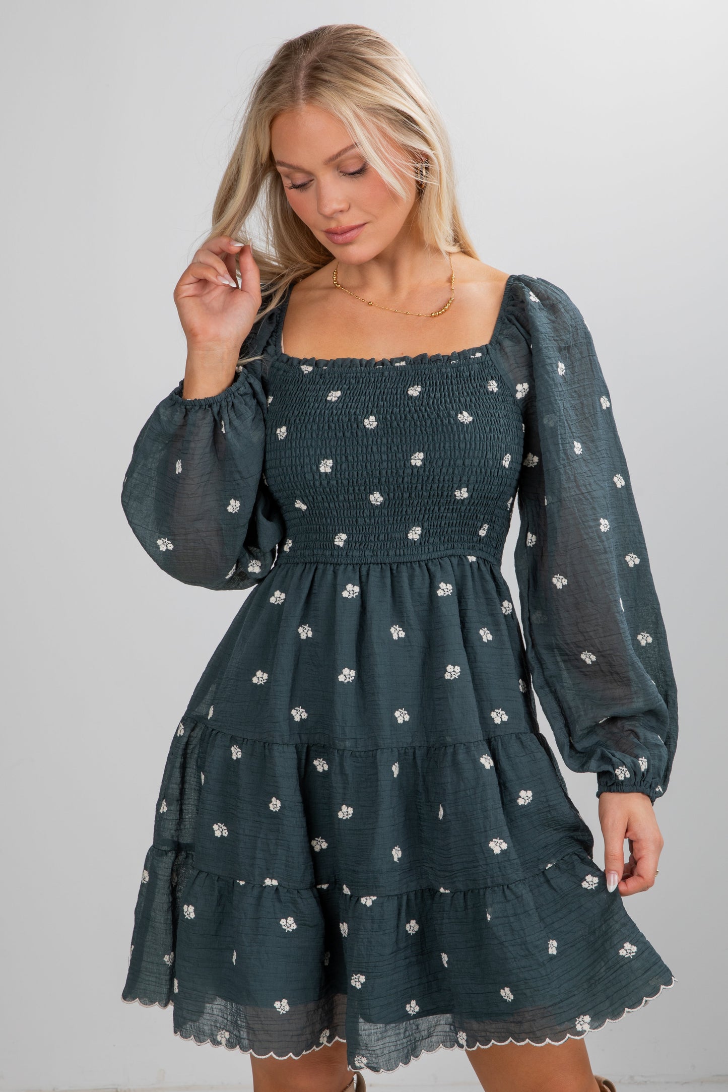 Forever Sensational Floral Smocked Mini Dress