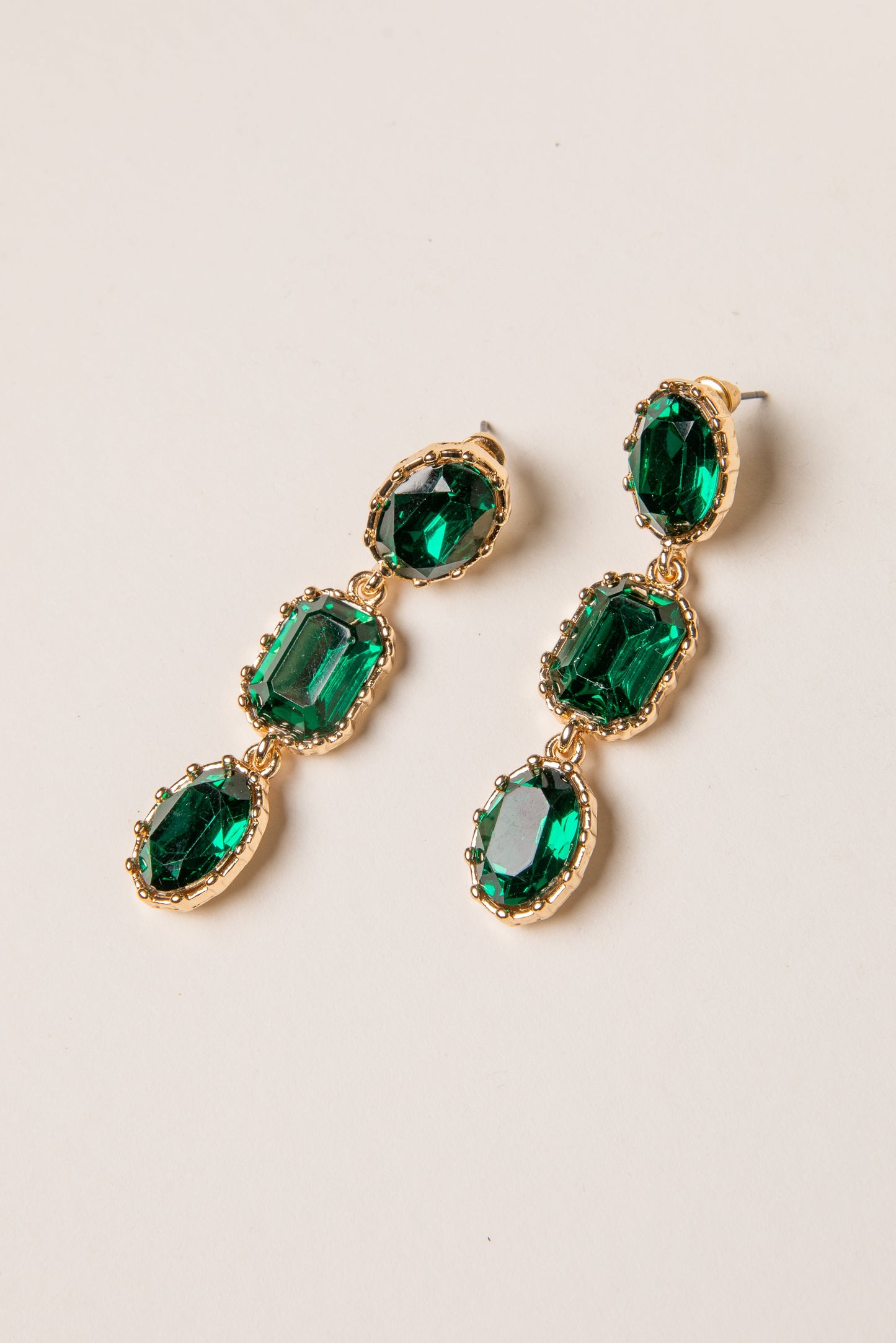 Sarah Green Gemstone Drop Earrings