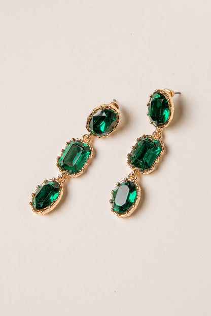 Sarah Green Gemstone Drop Earrings
