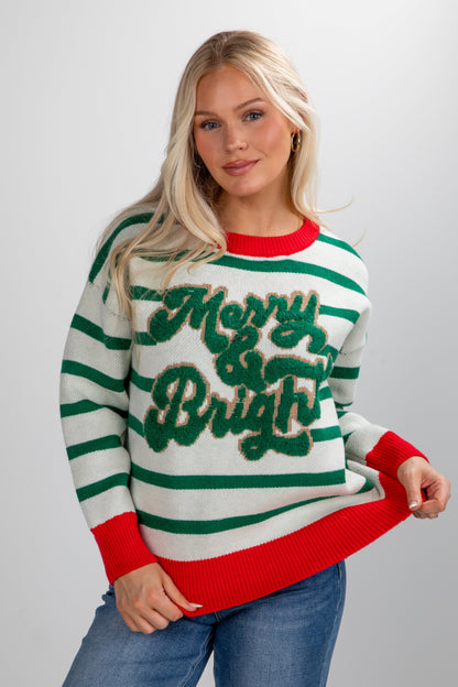 Merry & Bright Striped Sweater