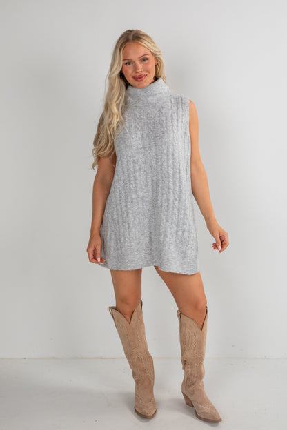 Time Well Spent Cable Knit Turtleneck Sweater Dress