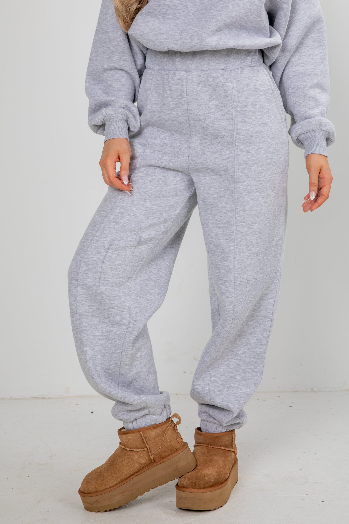 Let's Stay In Heather Grey Jogger Sweatpants - DOORBUSTER