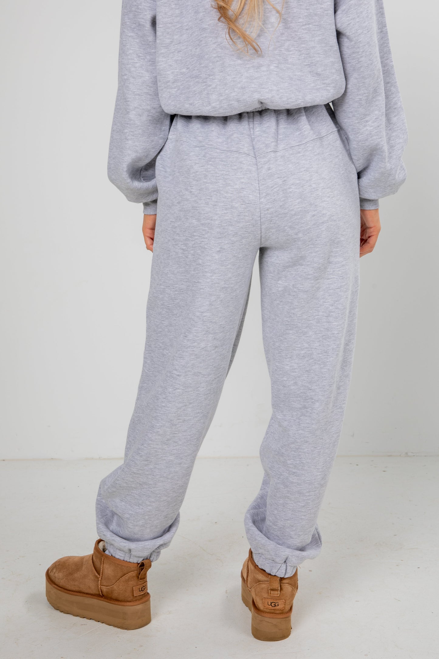 Let's Stay In Heather Grey Jogger Sweatpants - DOORBUSTER