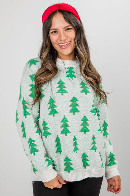 I'll Be Home Christmas Tree Sweater - DOORBUSTER
