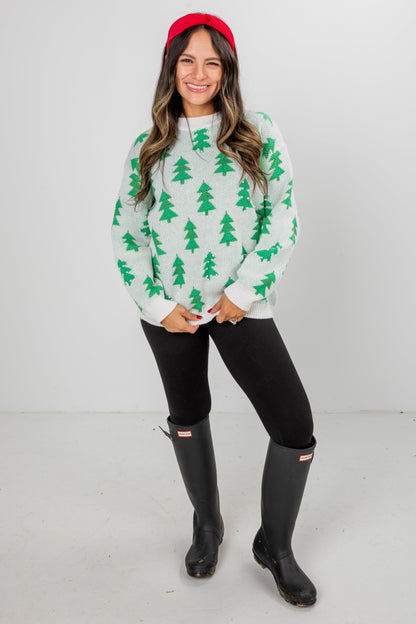 I'll Be Home Christmas Tree Sweater - DOORBUSTER