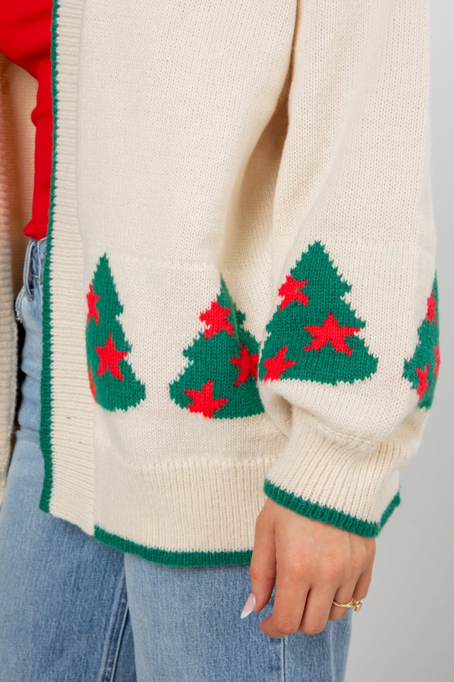 Christmas Tree Farm Ivory Sweater Cardigan - DOORBUSTER