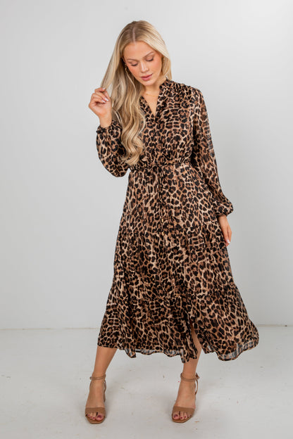 Uniquely Confident Leopard Midi Dress