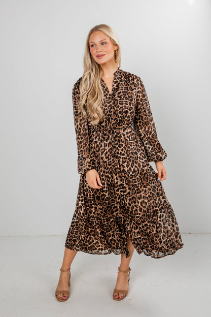 Uniquely Confident Leopard Midi Dress