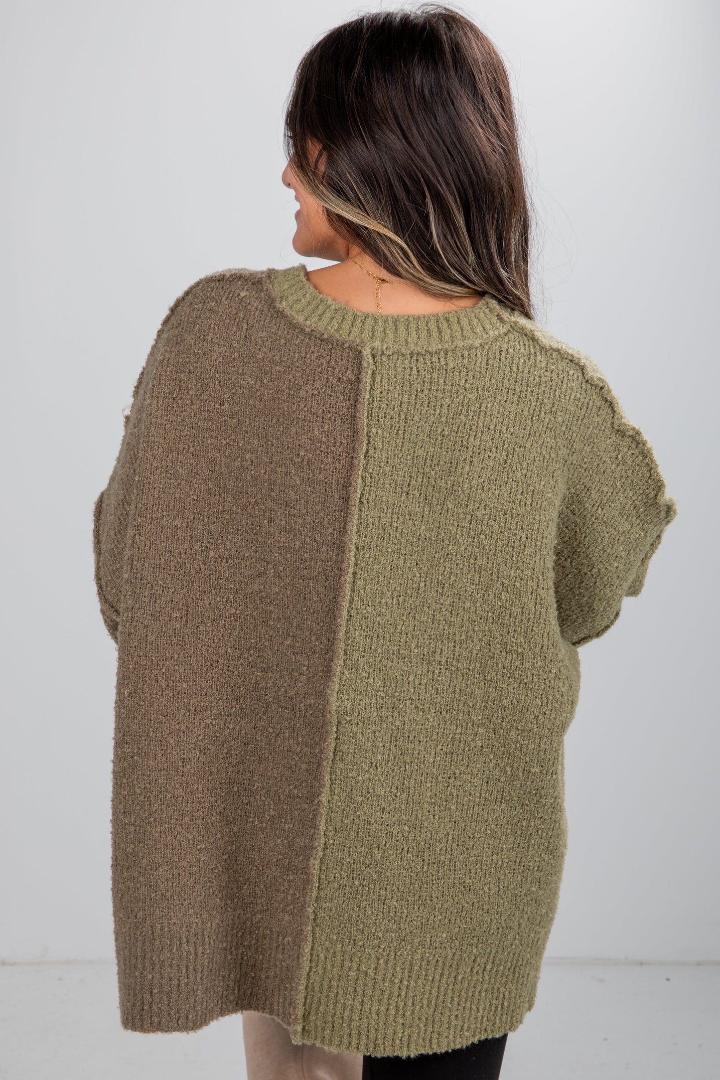 Convincingly Cozy Olive Oversized Sweater