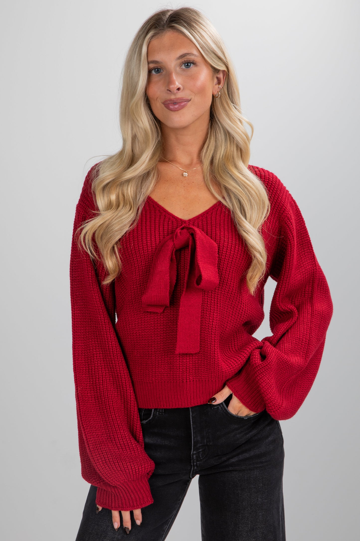 Cozy Sweetness Bow Sweater - DU DEAL