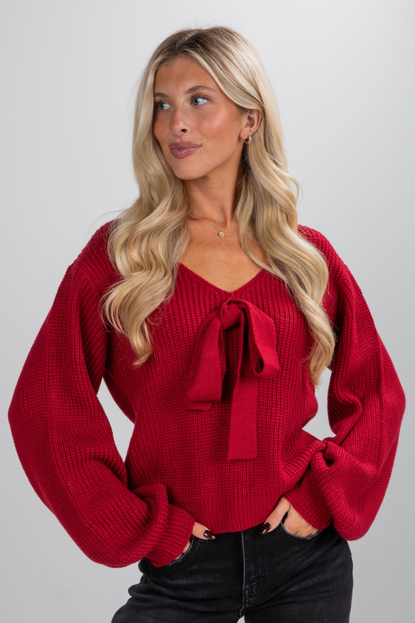 Cozy Sweetness Bow Sweater - DU DEAL