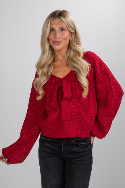 Cozy Sweetness Bow Sweater - DU DEAL