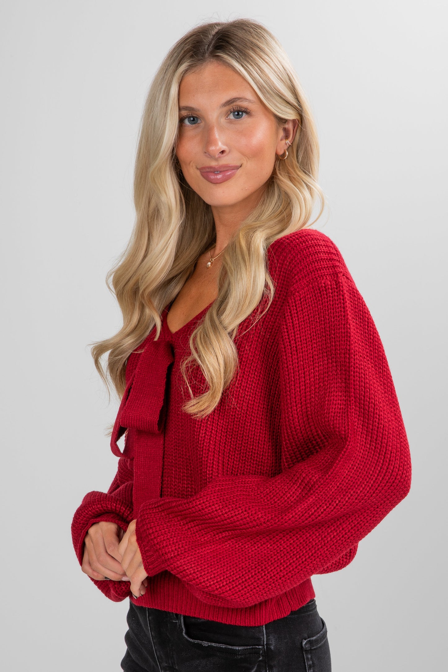 Cozy Sweetness Bow Sweater - DU DEAL